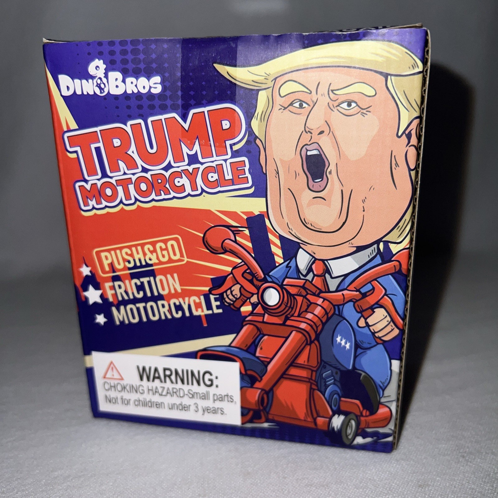 President Donald Trump 2024 Figure Riding Friction Motorcycle Novelty Toy C3
