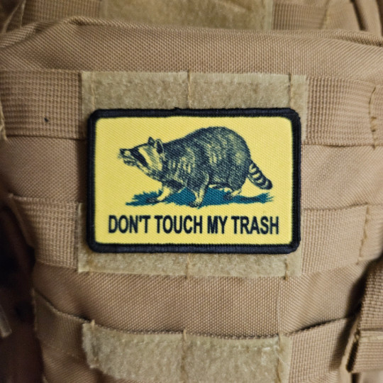 Don’t touch my trash raccoon Gadsden flag meme 2″x3″ hook & loop patch