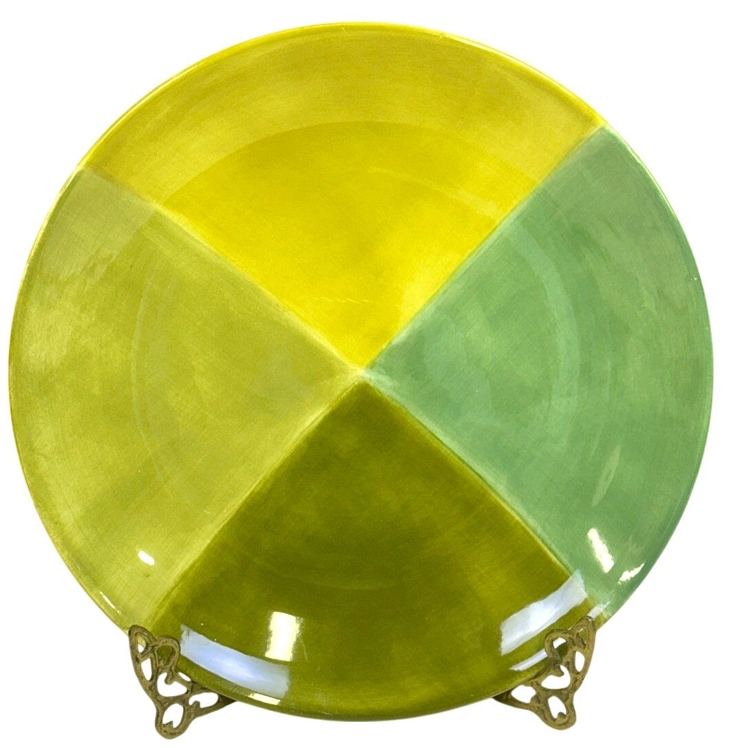 Tabletops Unlimited Retired 1998-2006 ‘Quadrettini’ Green 10 3/8″ Dinner Plate