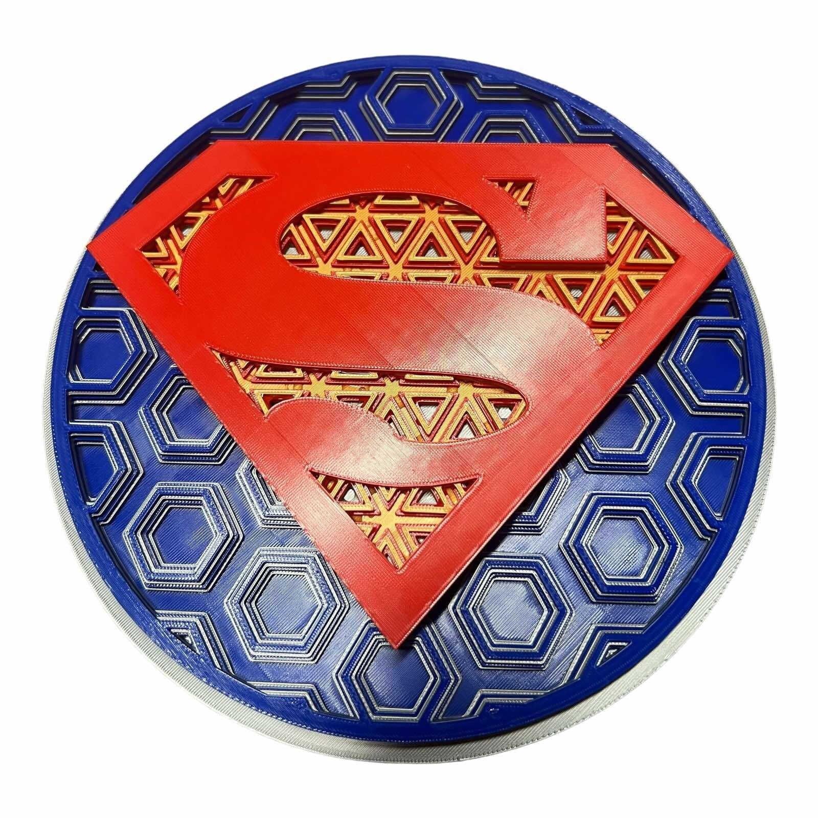 Superman Mosaic Wall Art – 3D Printed DC Comics Decor | Superhero Fan Gift