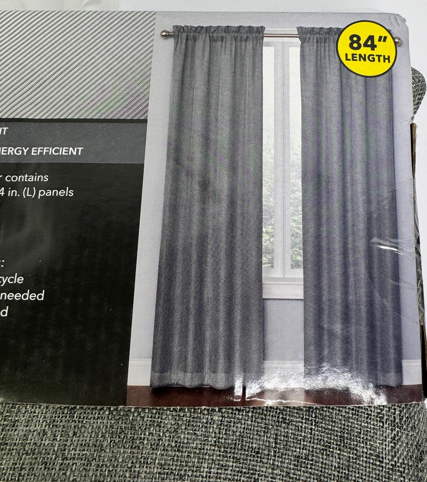 Thermal Window Panel Curtain Rod Pocket Top Gray Energy Efficient Living Colors