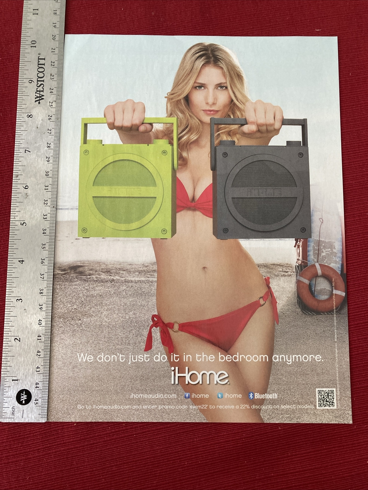 iHome Audio We Don’t Just Do It In The Bedroom Sexy Bikini Woman 2013 Print Ad