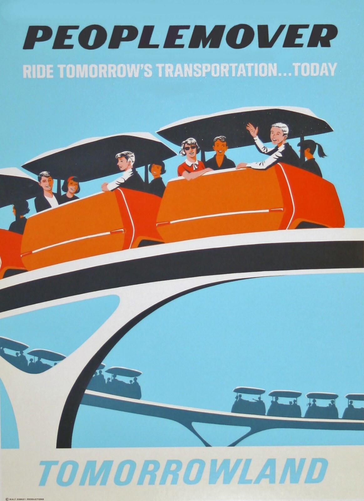 Free Same Day Shipping Disneyland PEOPLEMOVER Borderless 11×17 Poster