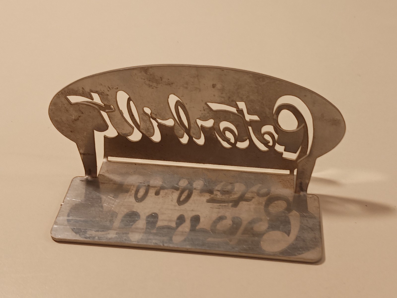 Peterbilt Script Logo Emblem Hood Ornament Semi Truck Chrome Vintage Nameplate
