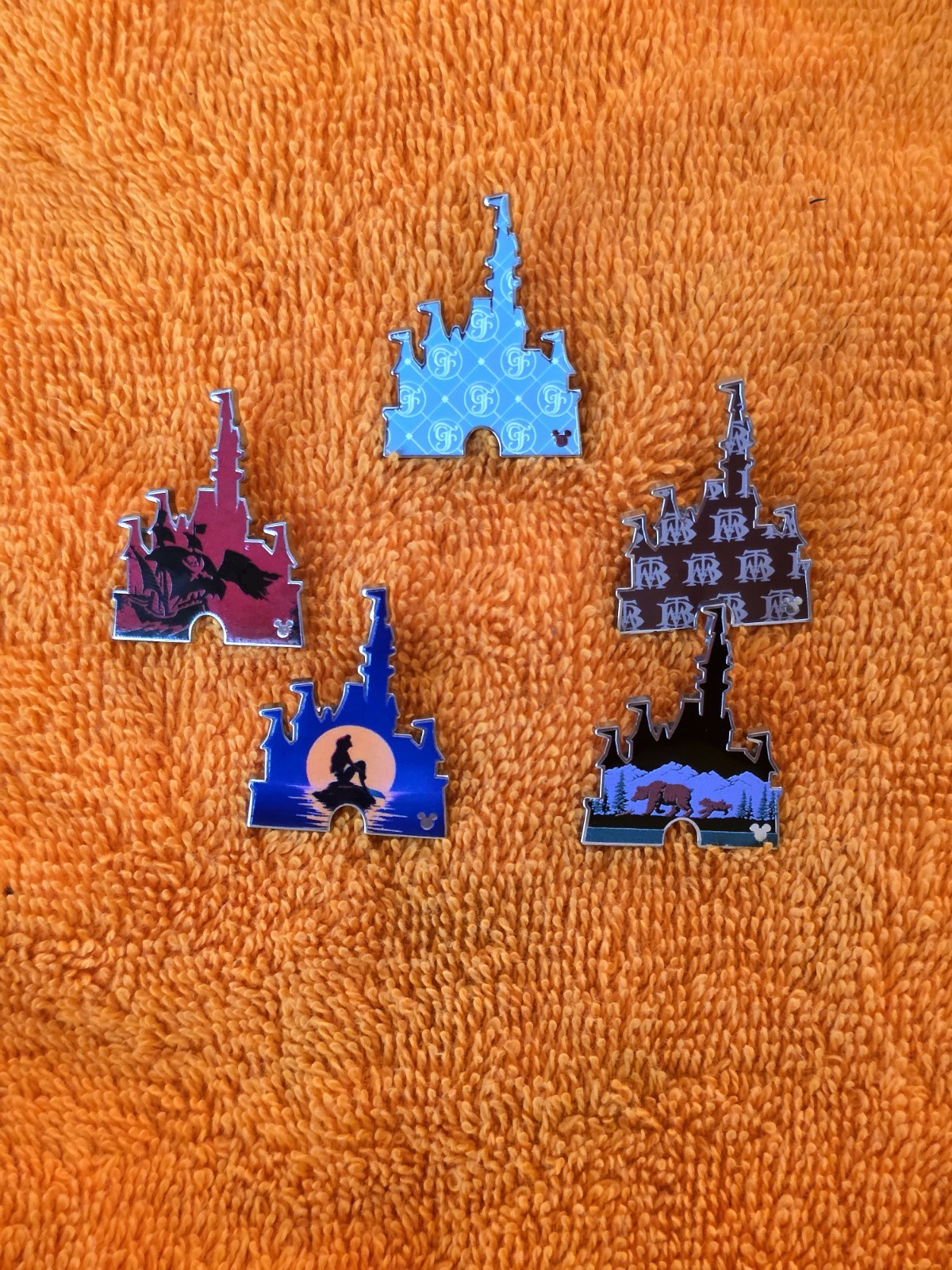 FULL SET OF 5 – Disney Hidden Mickey Castles Pin WDW 2026 NEW Wave A