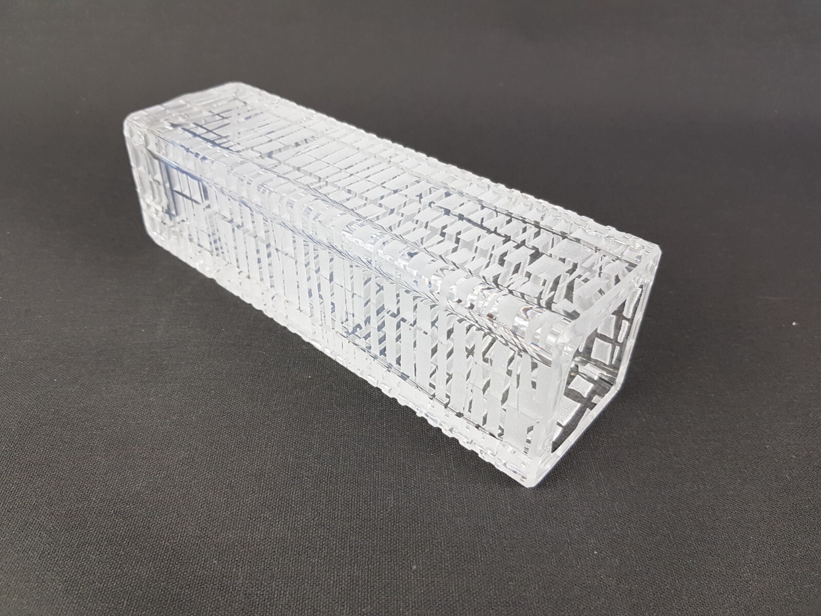 Vintage PEILL UND PUTZLER Rectangular Frosted Glass Vase West German 1960s 1970s