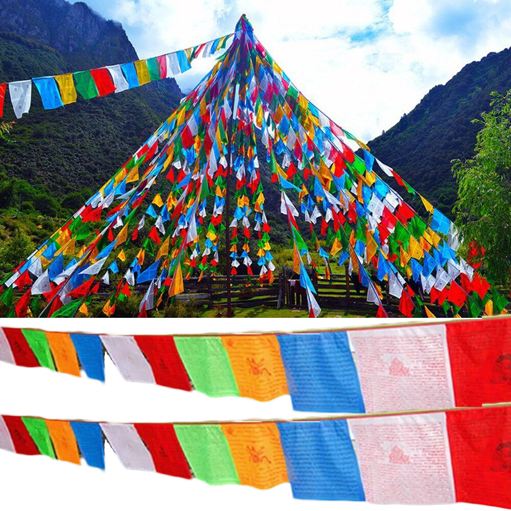 40 Flags in Two Roll Tibetan Cotton Buddhist Prayer Flags