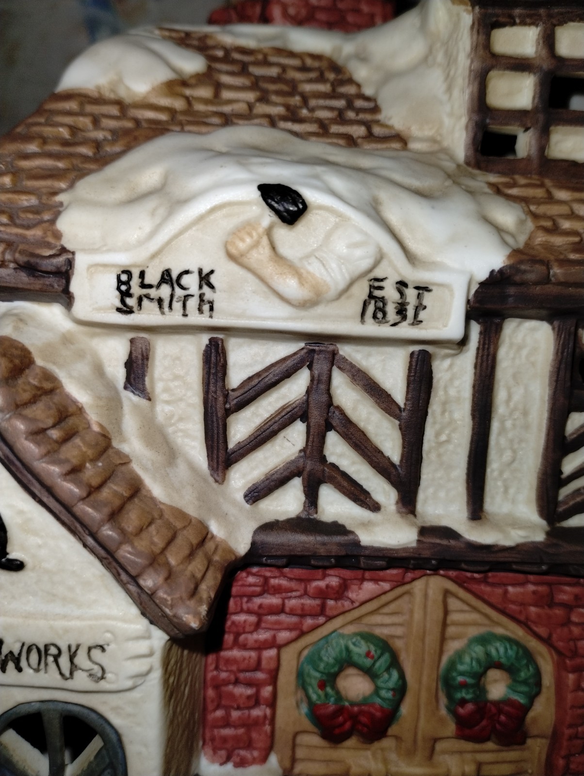 mervyns village square christmas village – Black Smith- See Description