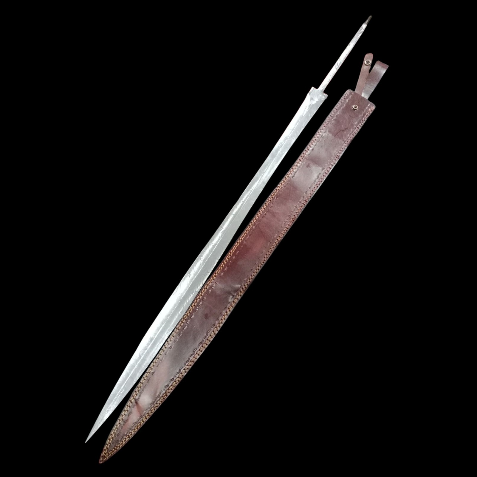 44″ FULL TANG Custom Handmade Damascus Sword Blank Blade | Forged Knife Making