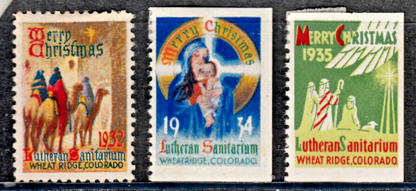 US VINTAGE COLORADO CHRISTMAS SEALS 1930 1935 MINT OG H B1510K