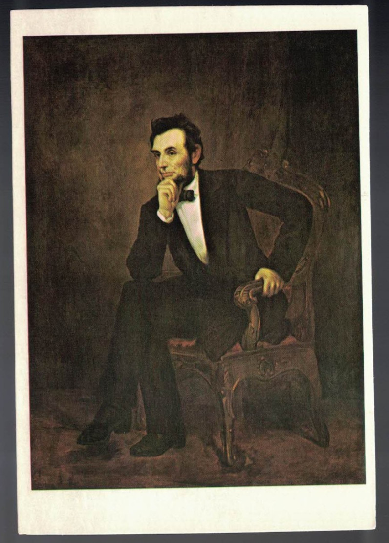 ABRAHAM LINCOLN Postcard, In Repose – Chicago Historical Society, vg/ex
