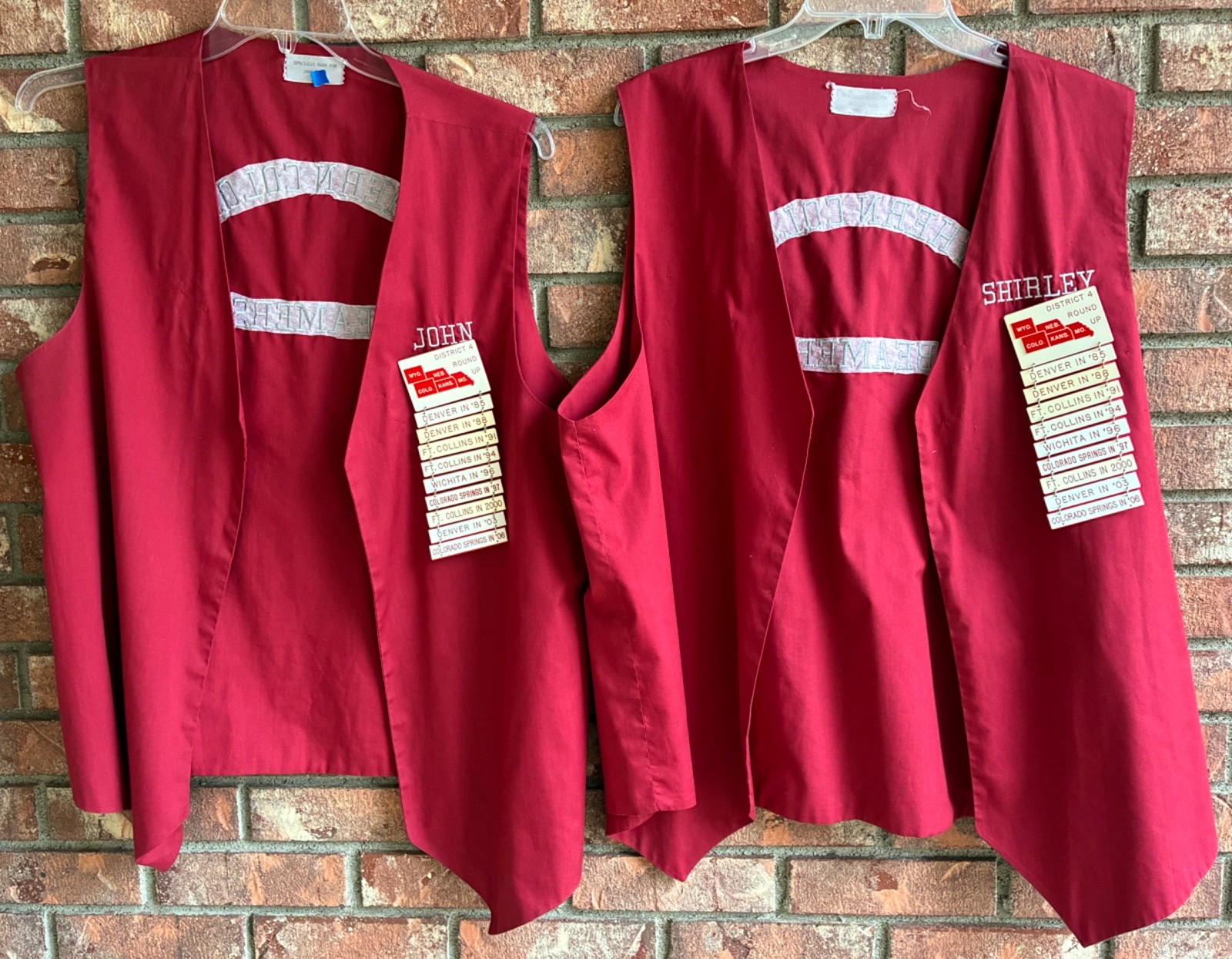 Jim Beam Bottle Collectors Vests Lot of 2