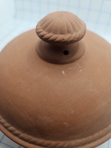 Clay Roster Red Glazed Inside Matte Outside Decorative Vented Pottery 5.5″ X 5″