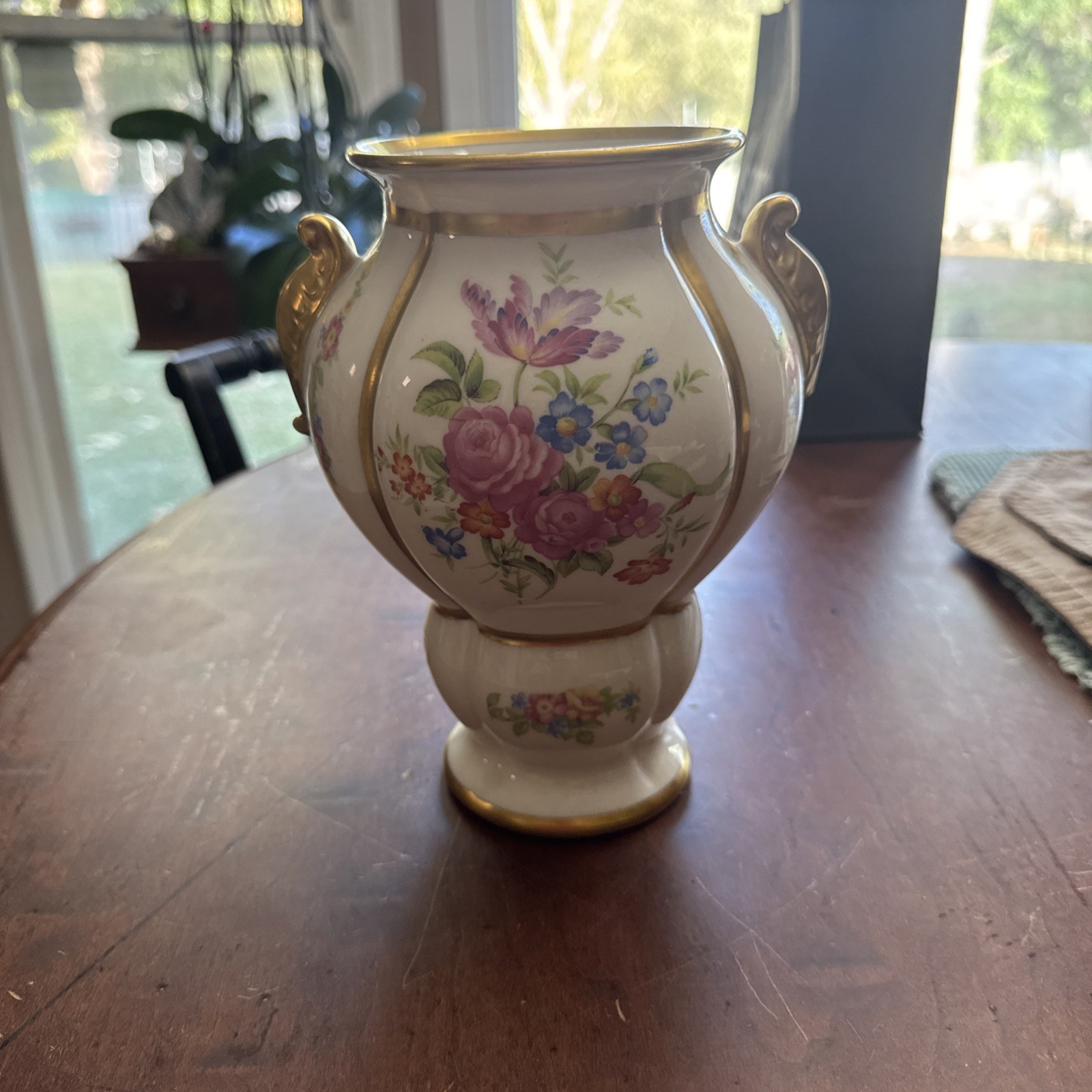 RARE Vintage Concorde China Porcelain Vase Gold Gilded Floral