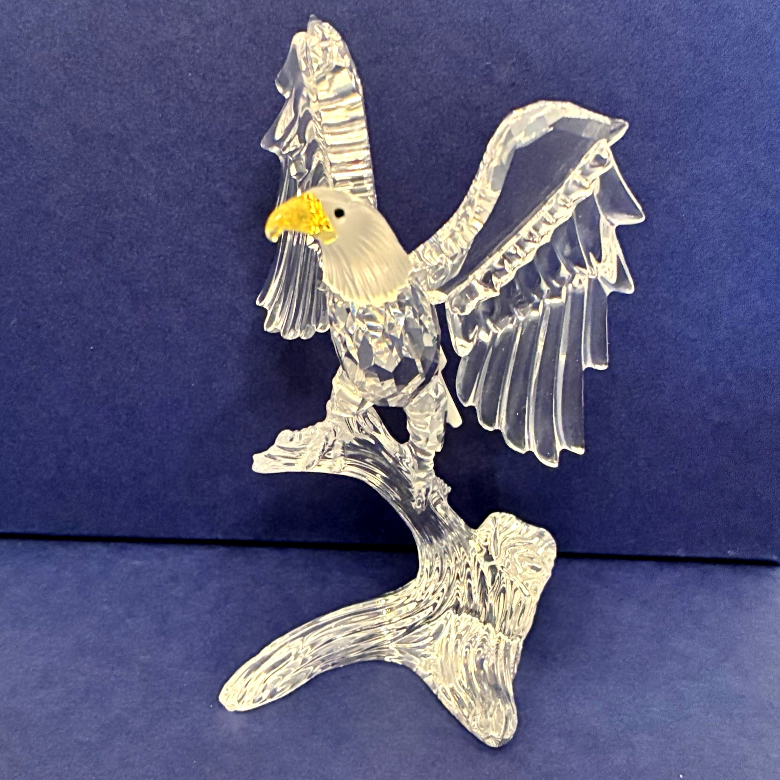 Swarovski Bald Eagle Crystal 5 inches tall # 248003 Yellow Beak USA Og Box COA