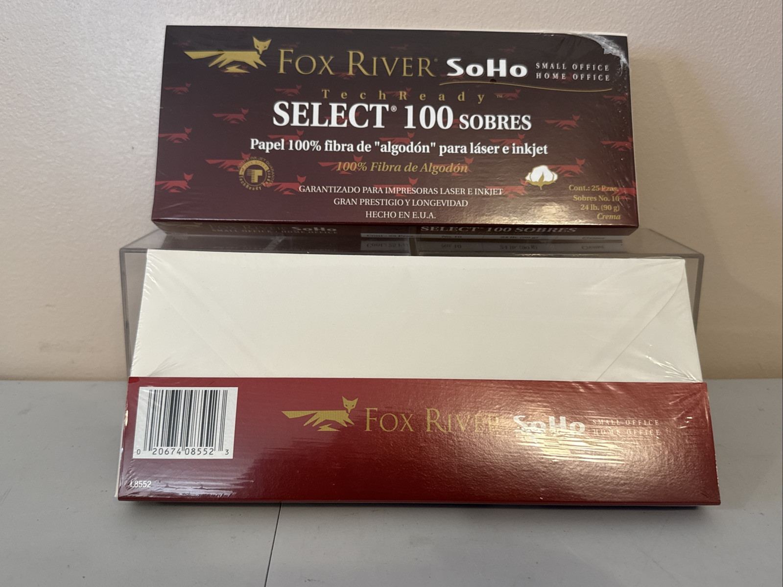 2 Packs FOX RIVER SoHo Envelops, 25 count 100% Cotton Fiber #10, 24lb Cream NEW