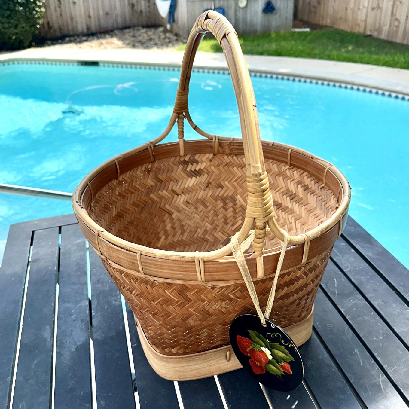 Large Wicker Storage Basket with Handle