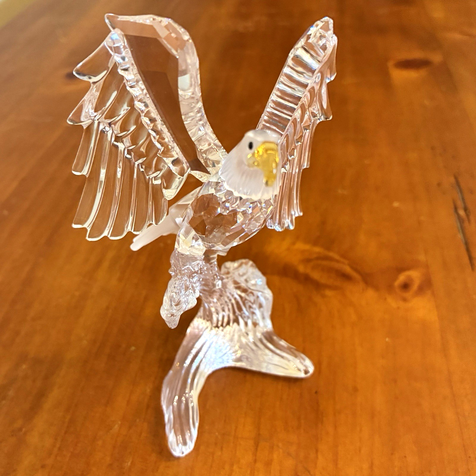 Swarovski Bald Eagle Crystal 5 inches tall # 248003 Yellow Beak USA Og Box COA