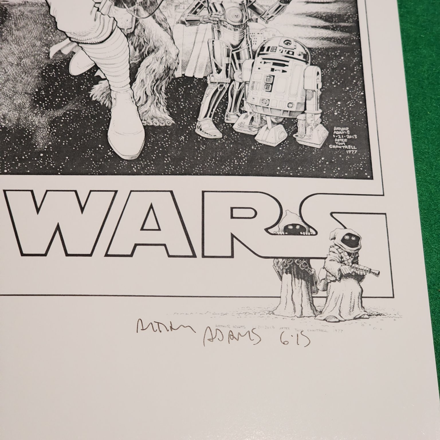 Arthur Adams Signed Star Wars #1 Comic Book Cover Art Print 2015 19×13 Marvel