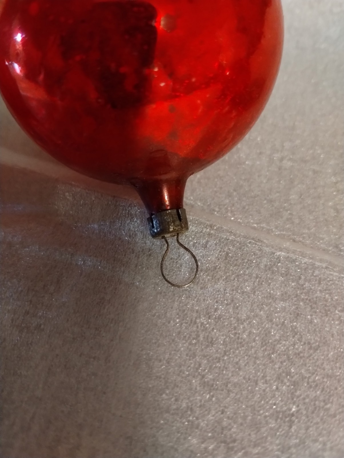 Vintage red glass ornament set of 3