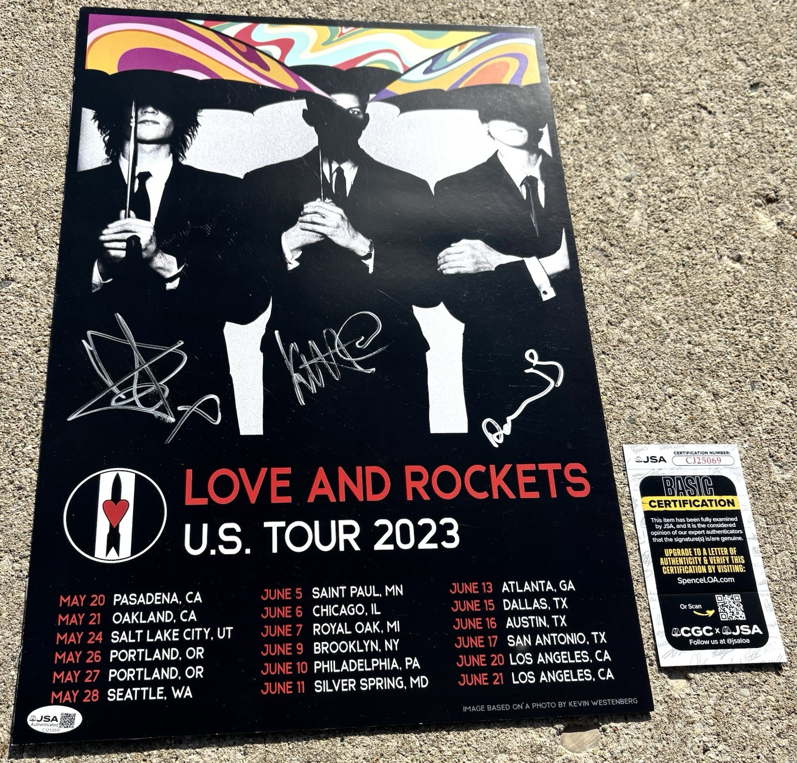 LOVE AND ROCKETS SIGNED Poster JSA COA 2023 Tour BAUHAUS