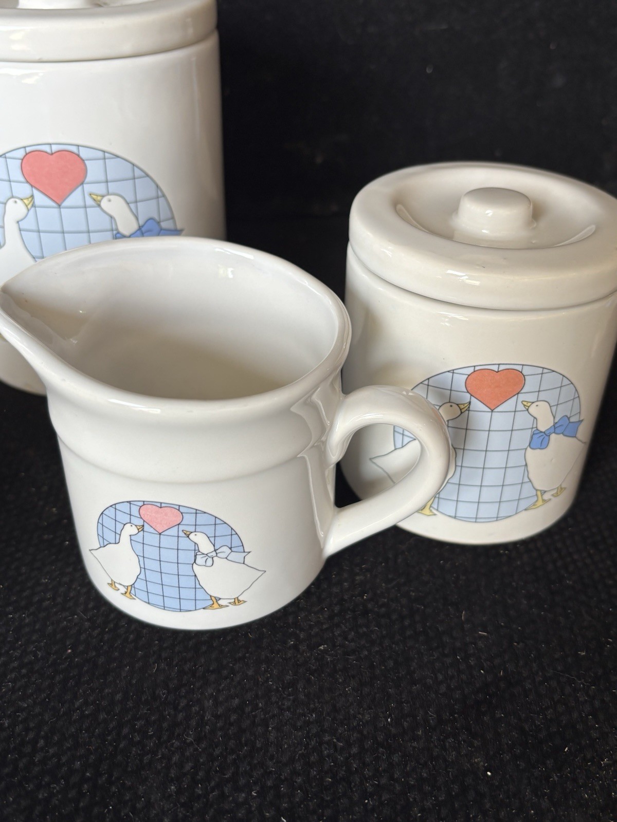 Vintage 80s 90s Cottagecore Grandma Country Goose Geese Canisters Kitchen Jars
