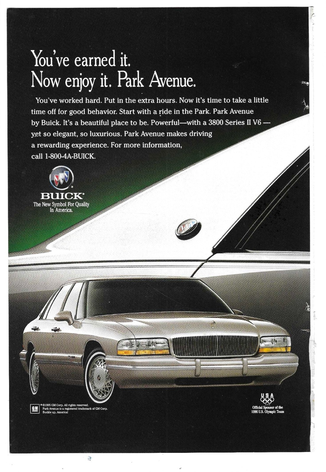 1996 Buick Park Avenue 3800 Series II V6 & Goodyear Infinitred Tires 1996 Ad