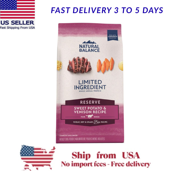 Natural Balance Limited Ingredient Diet Adult Dry Dog Food, Venison, 22 LB