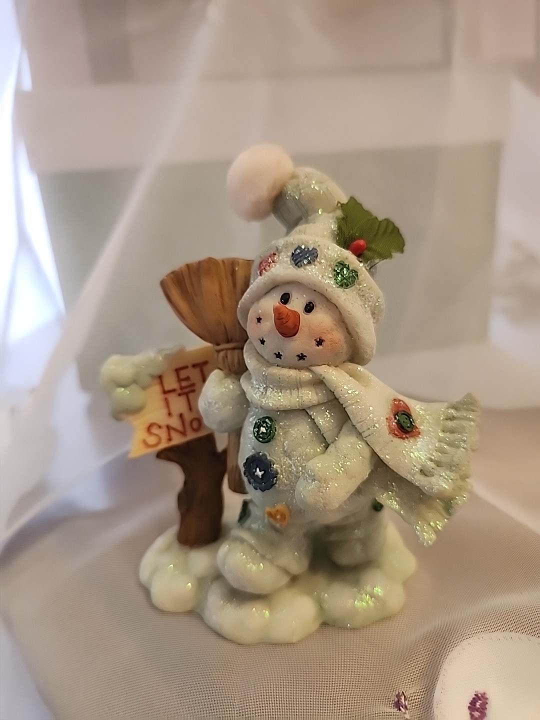 Let It Snow Festive Snowman Figurine