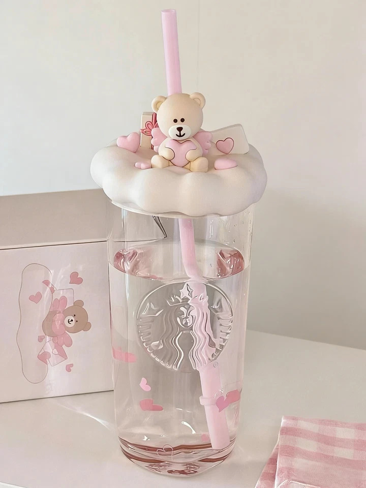 SB China 2025 Crush Confession Pink Triangle Bottom 17oz Glass Straw Cup