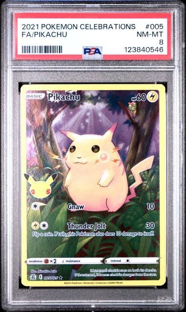 Pokémon TCG Celebrations Pikachu Holo Rare Card 005/025 Near Mint PSA 8