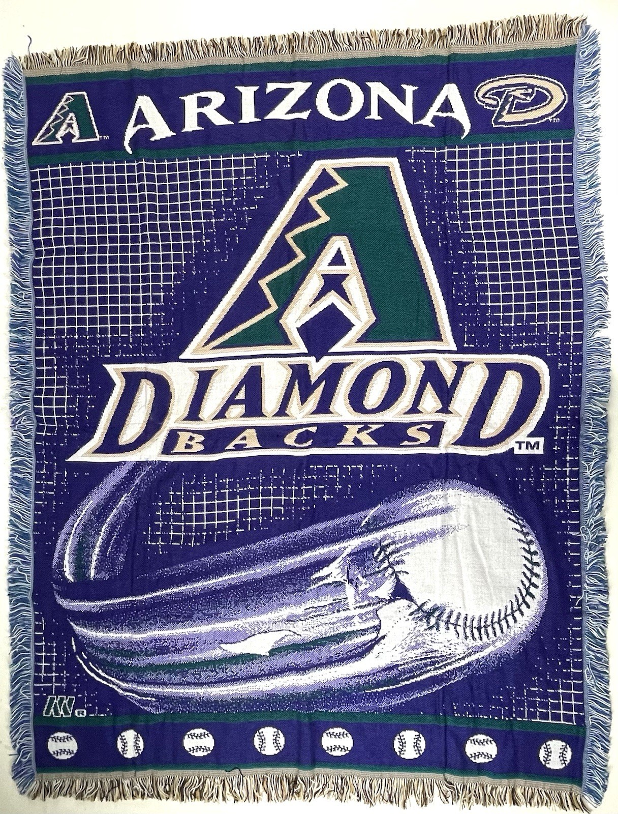 Vintage 90s ARIZONA DIAMONDBACKS 56″ x 44″ Throw Blanket – Made In USA