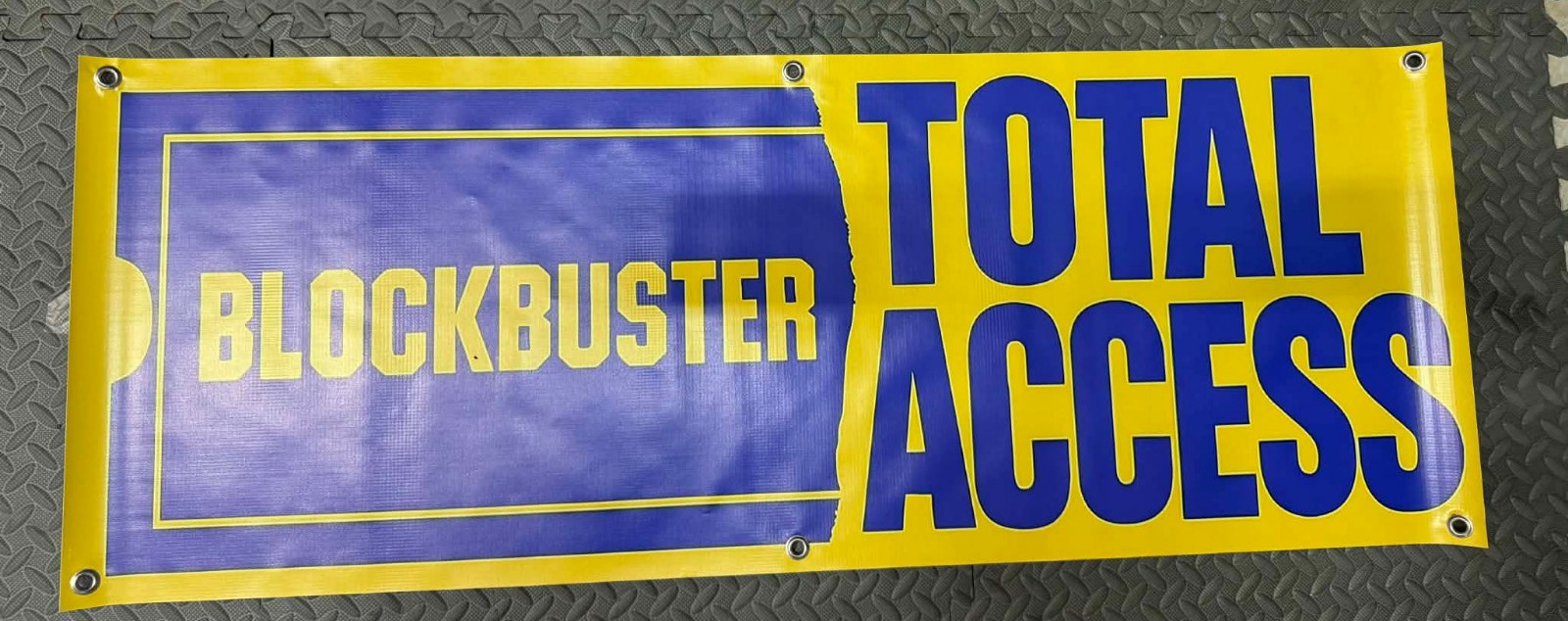 Blockbuster Video Banner 4 FEET – Retro Vinyl Sign Movie Retail Store Wall Decor