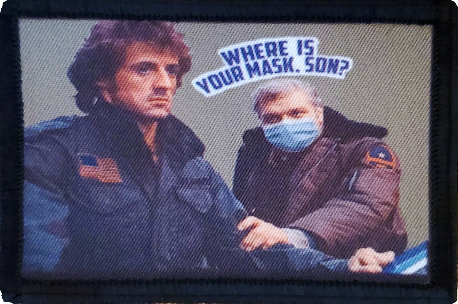 Rambo Face Mask First Blood Morale Patch Funny Tactical Military USA flag