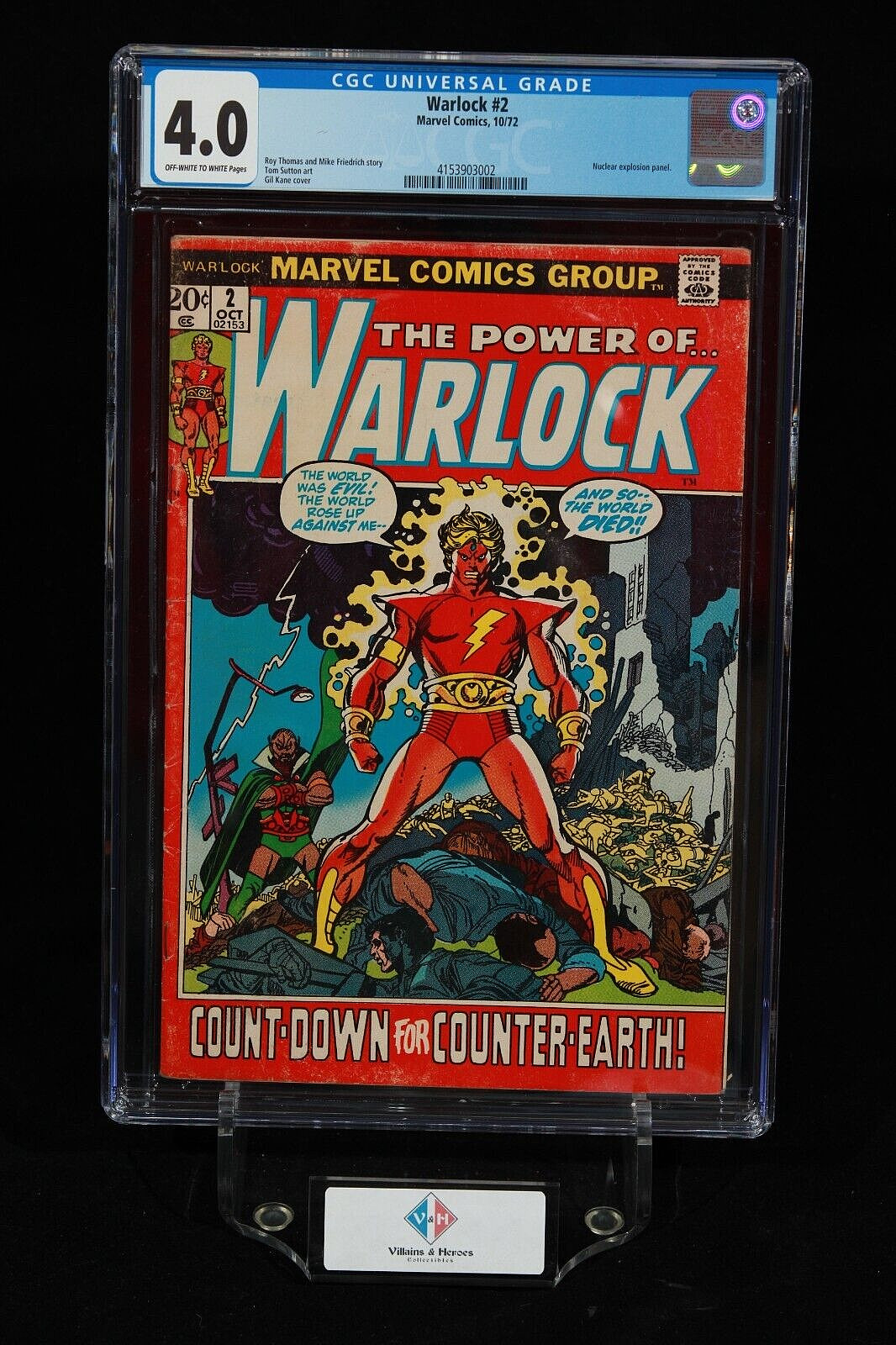 Warlock #2 ~ CGC 4.0 ~ “Count-Down for Counter-Earth” ~ Marvel (1972)