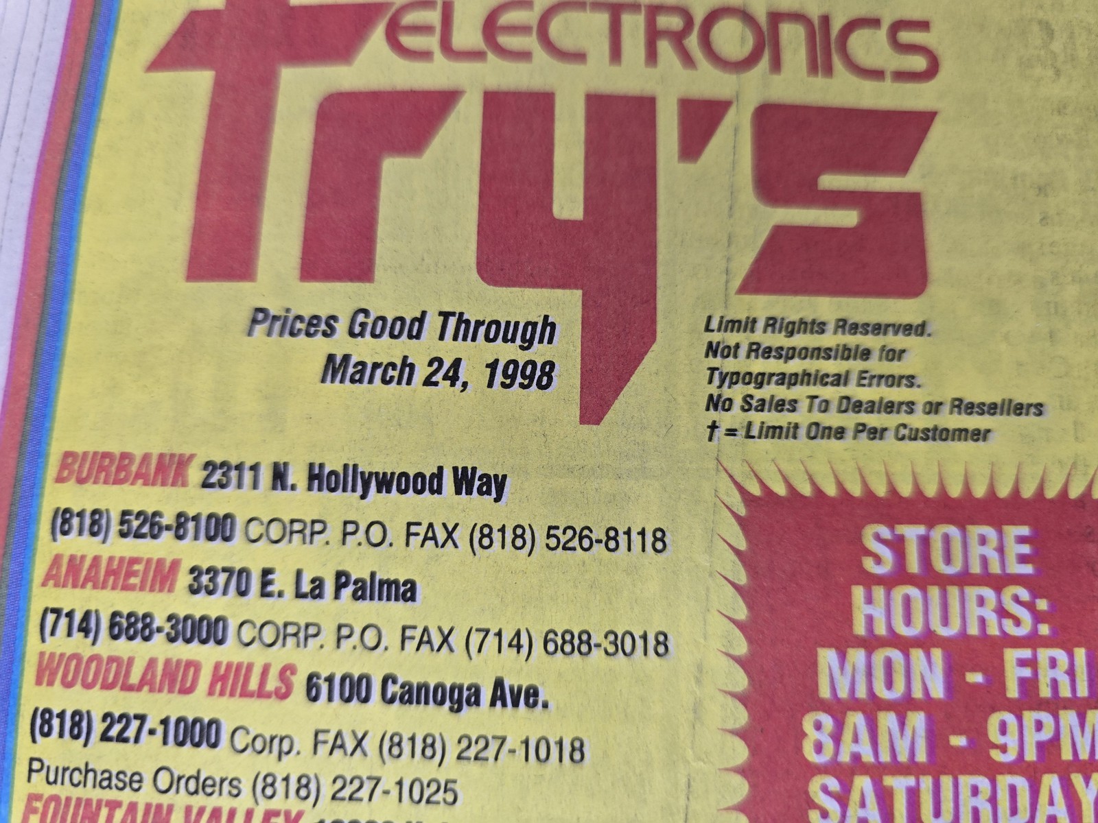 Frys Electronics March 1998 Ad StarCraft Pentium PC Games Retro Computer