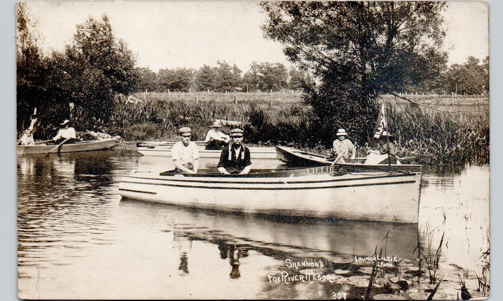 SHANNON’S FOX RIVER RESORT cary, il. postcard illinois real photo rppc mchenry