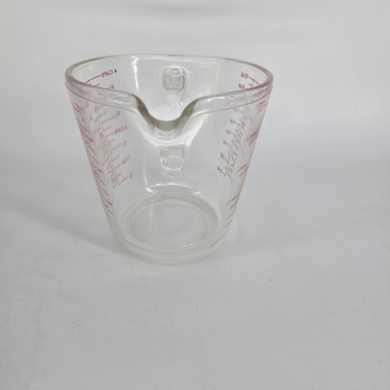 Vintage Pyrex D Handle Measuring Cup Set Red Block Letter 4 Cup 1 Cup 532 508