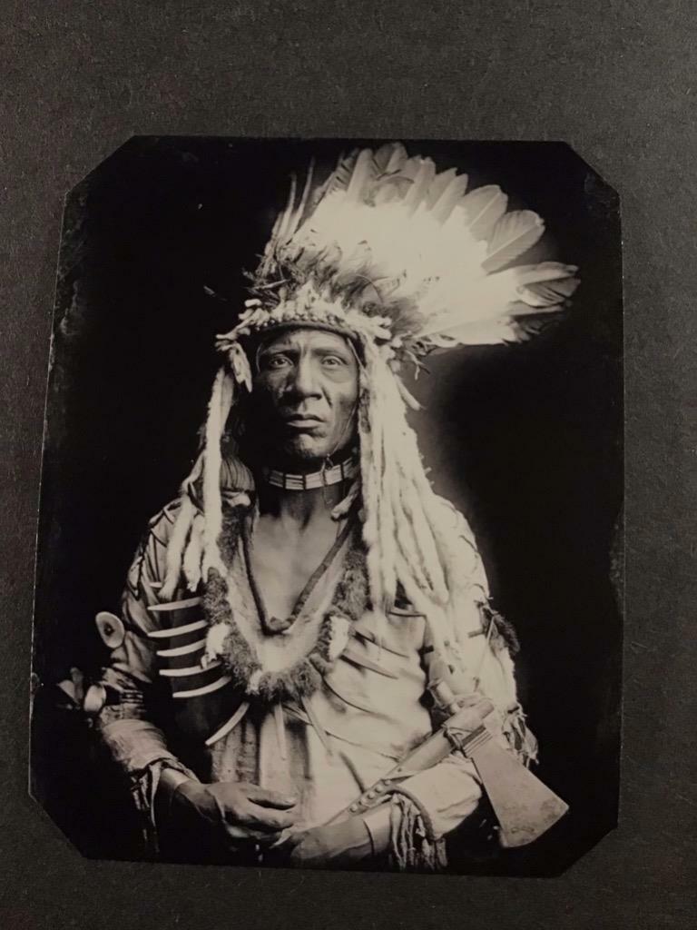 Sixth-Plate Native American Indian Piegan Native American Tintype C2424RP