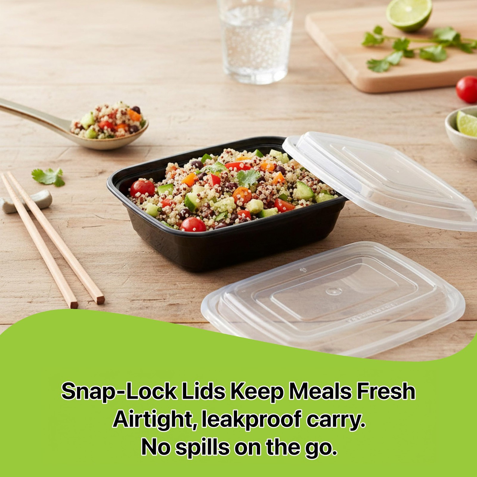Pokanic Meal Prep Containers [10 Set] x [16 oz] with Lids, 1 16 oz, 10 Set