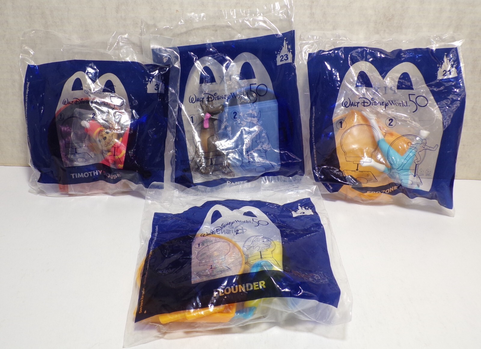 Disney Mcdonalds 50th Toys Frozone Flounder Dante Tim Mouse – Lot of 4 013023WT5