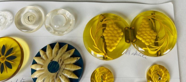 Vintage MCM Bakelite & Plastic Buttons & Clasp Collection