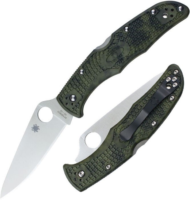 Spyderco Endura 4 Folding Knife 3.75″ VG-10 Steel Blade Zome Green FRN Handle