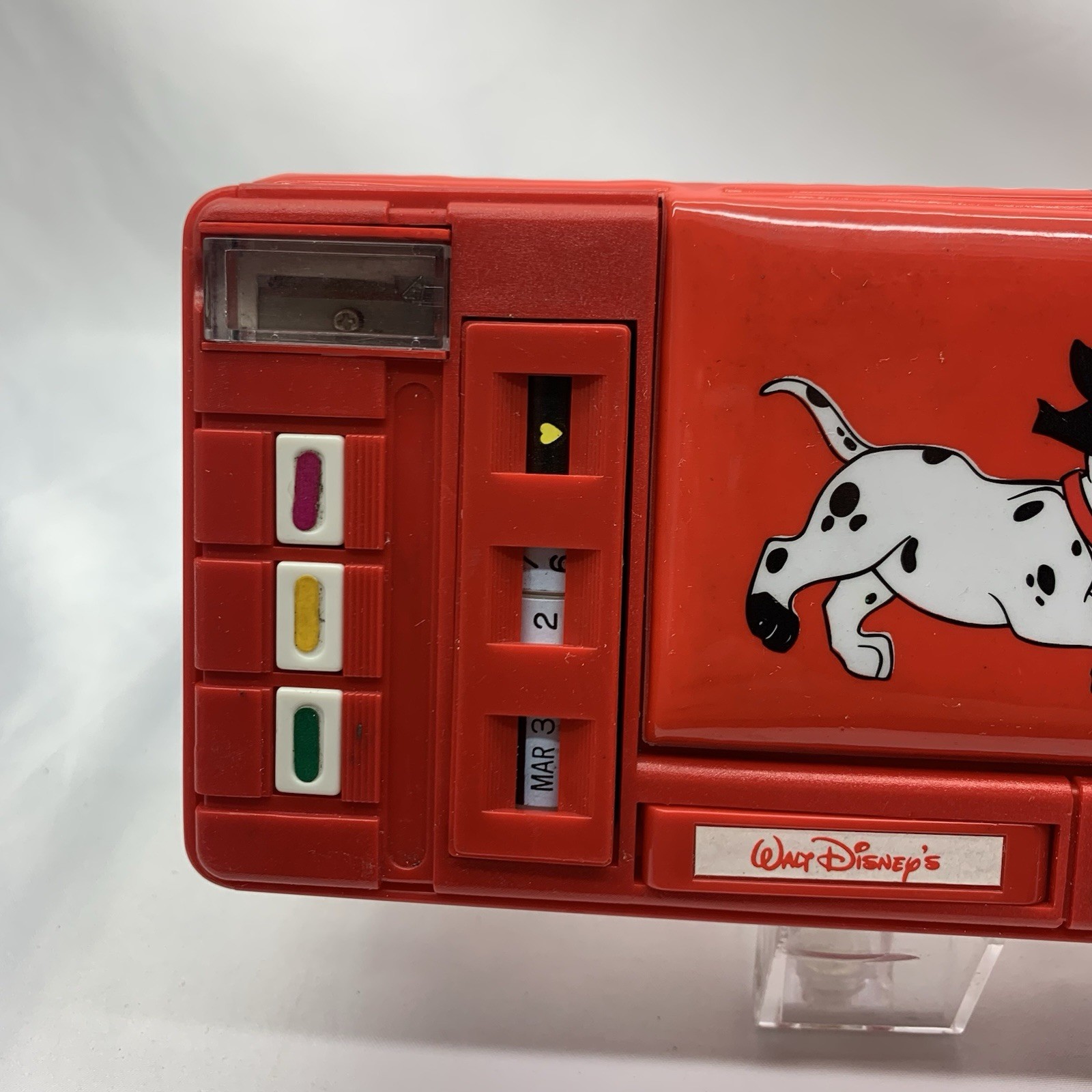 101 Dalmatians Push Button Pop-Up Pencil Case Holder Vintage :All buttons work