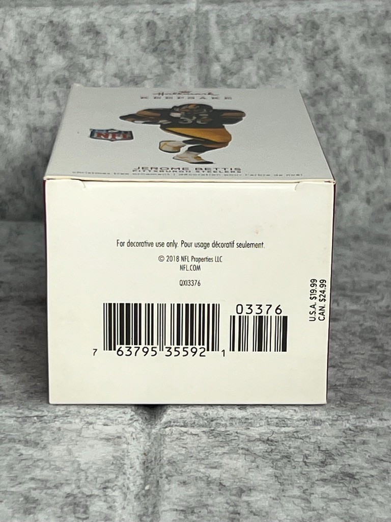2018 Hallmark Keepsake Ornament Pittsburgh Steelers Jerome Bettis – NEW