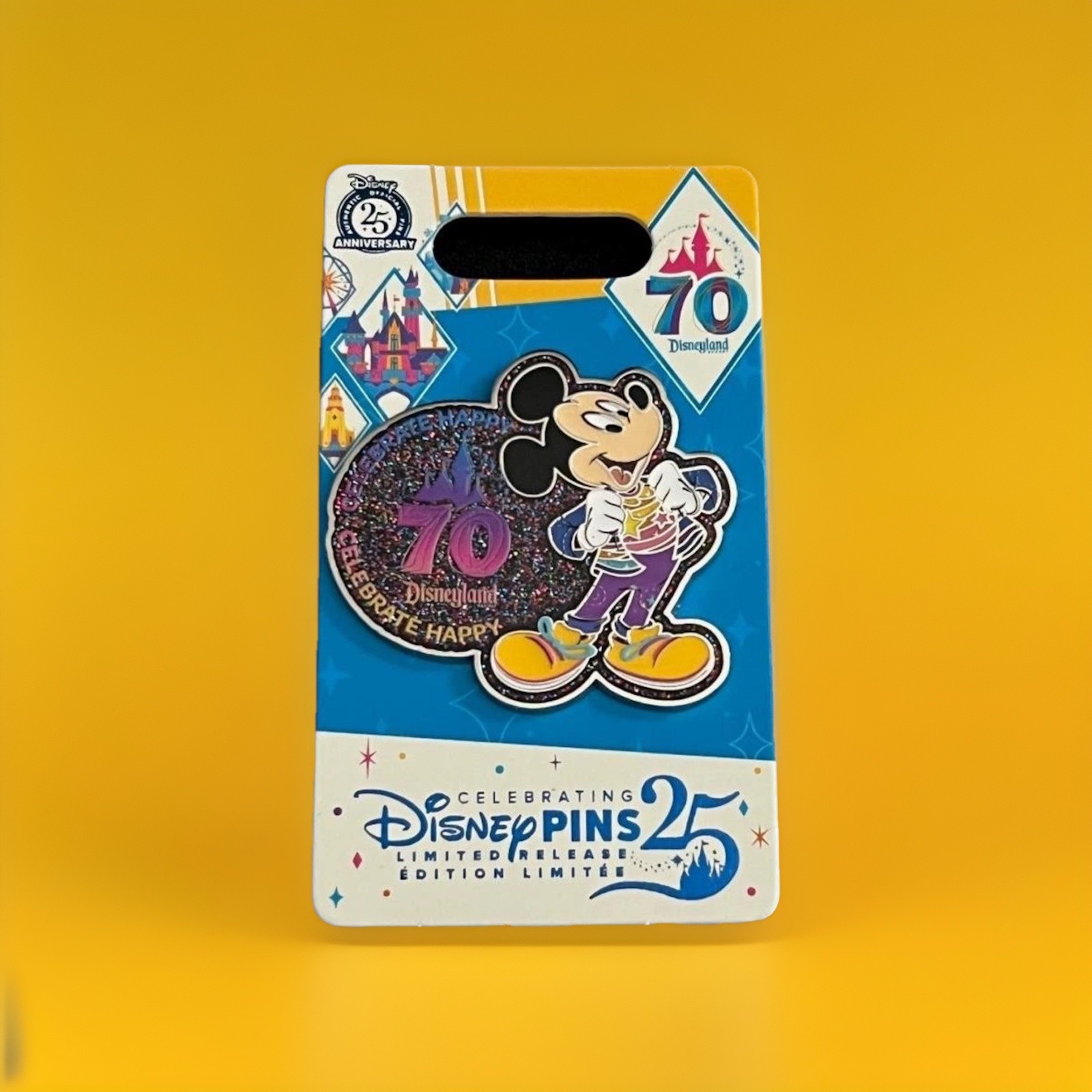 Disney Disneyland 70th Anniversary Celebrate Happy MICKEY Cast Exclusive LR Pin