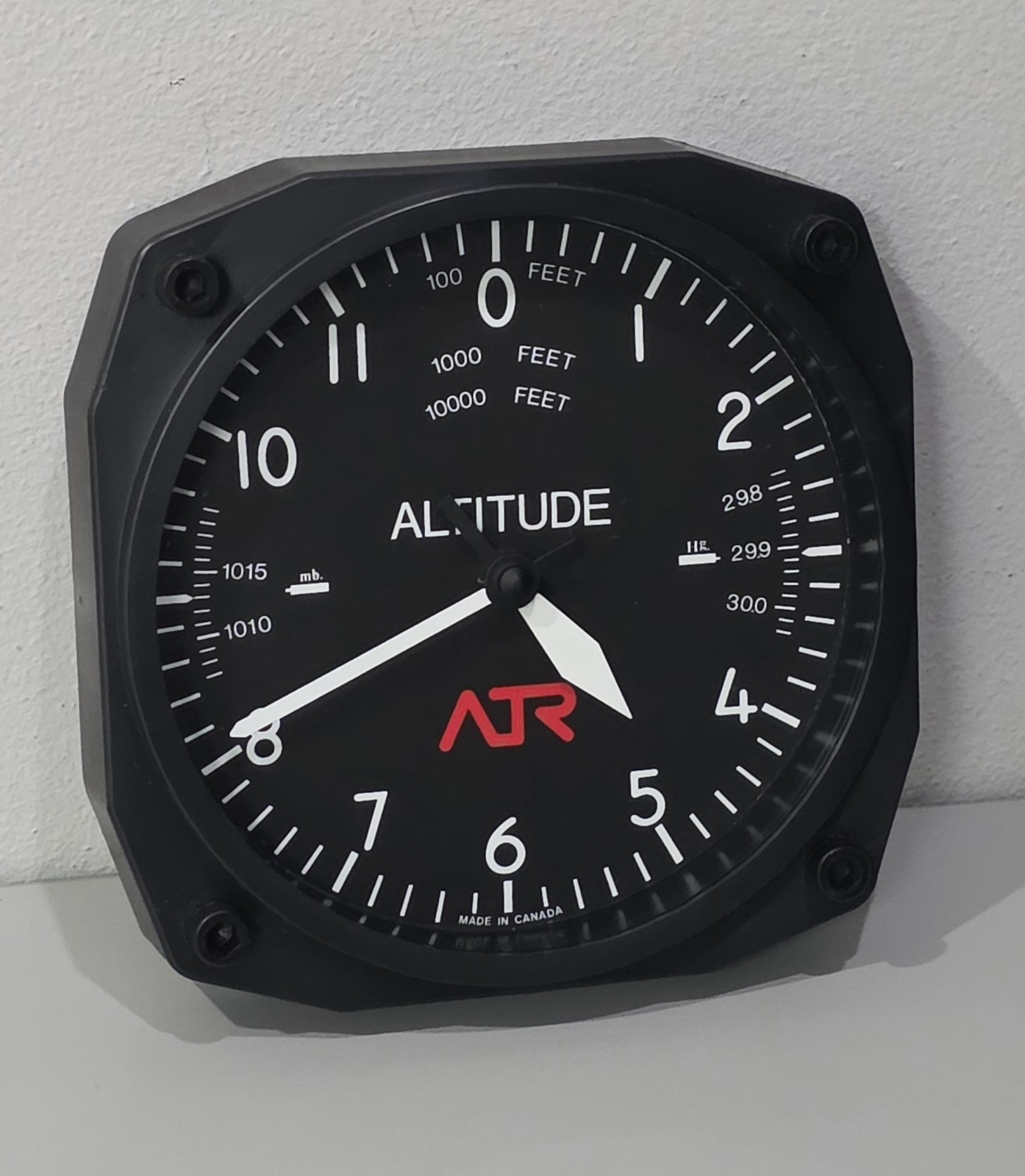 Trintec 6.5″ Aviation Wall Clock – Vintage ATR Logo Altimeter Design – TESTED ✅️