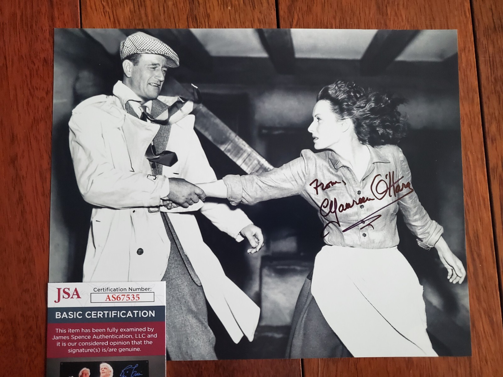 MAUREEN O’HARA SIGNED AUTOGRAPHED 8X10 PHOTO JSA COA JAMES SPENCE