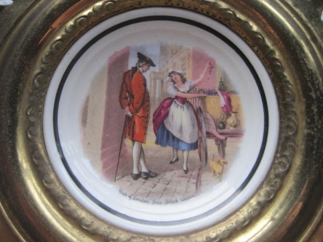 Regency Bone China Brass Framed Wall Plate Made in England Set of 3 8 1/4”