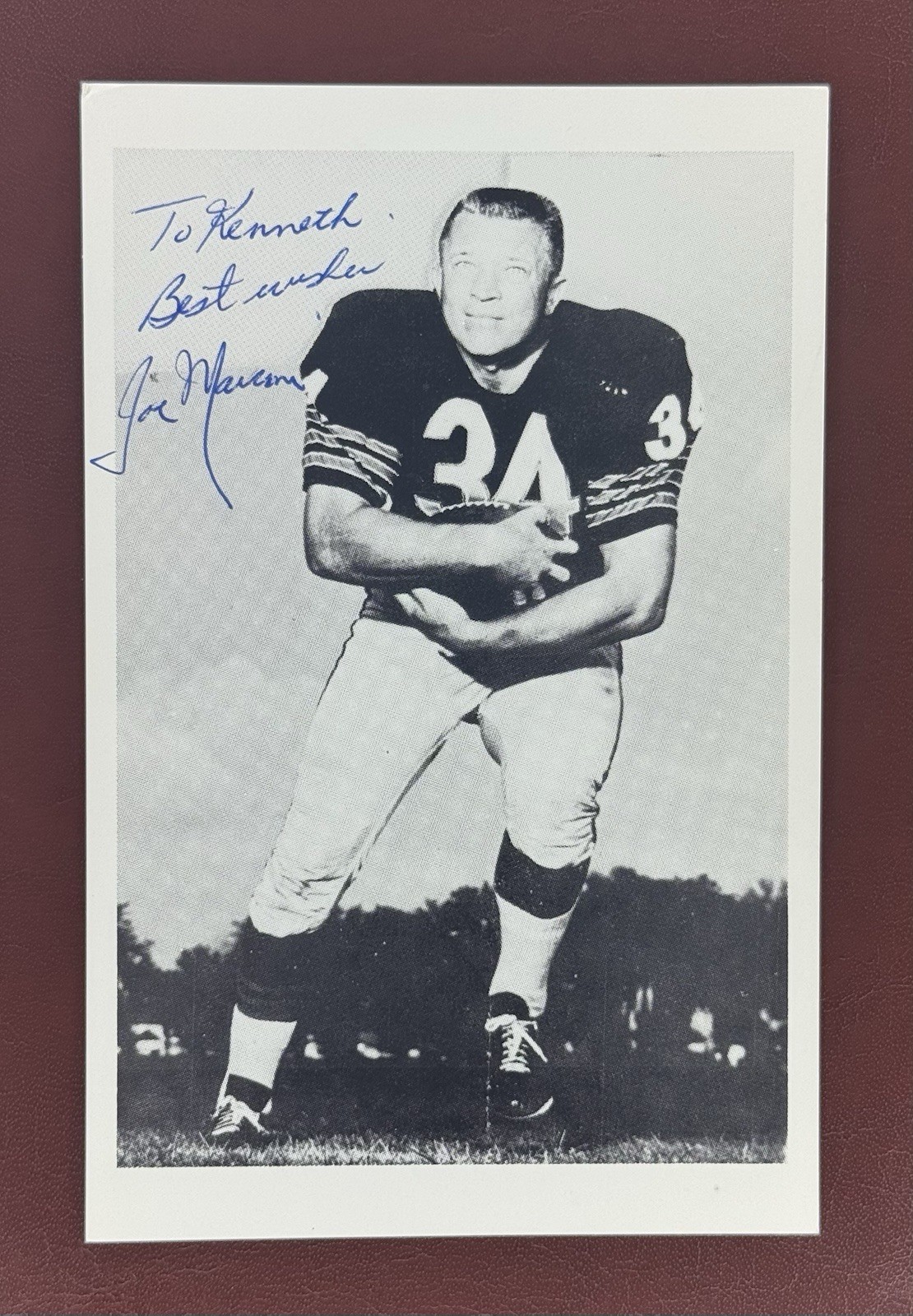 1962-66 Joe Marconi *SIGNED* Postcard~ CHICAGO BEARS Fullback #34 (3.5×5.5)~RARE